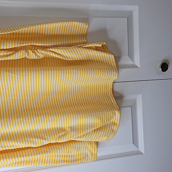 Michael Kors Yellow White Stripes Long Sleeve With Cut Out Shoulders Shirt Sz 1X - Picture 14 of 15